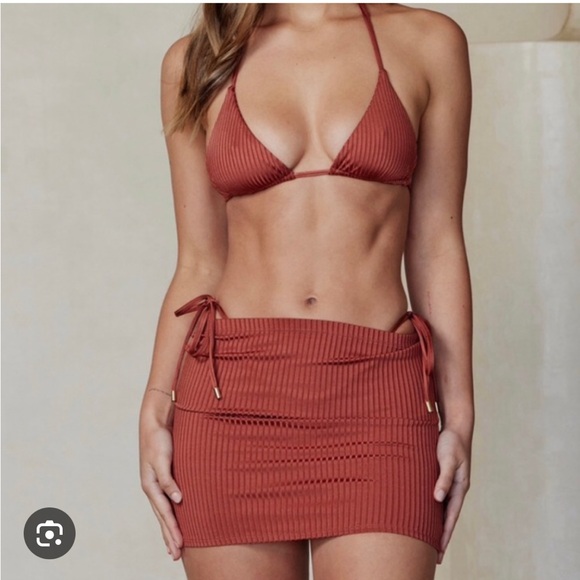 Monday Swimwear Other - Monday Swimwear Copper Bikini and Skirt Set